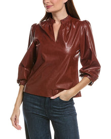 tyler boe | Womens | Penny Vegan Leather Top | Red
