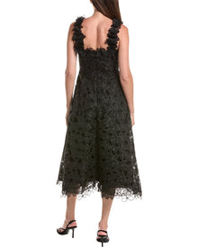 Teri Jon by Rickie Freeman | Womens | Organza Lace 3D A-Line Dress | Black