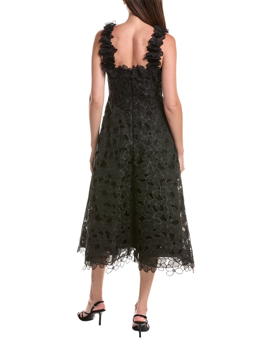 Teri Jon by Rickie Freeman | Womens | Organza Lace 3D A-Line Dress | Black