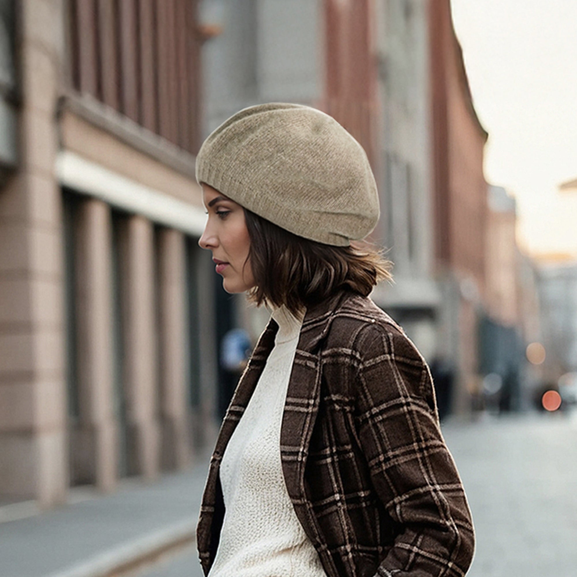 Womens | Cashmere Beret | Oatmeal