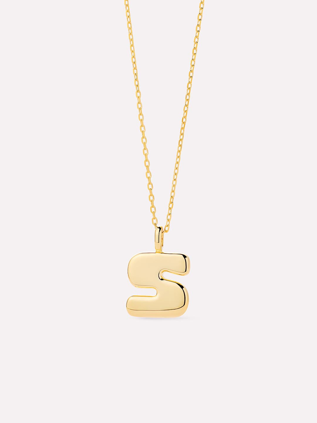 14K Gold Plated Sterling Silver Initial Pendant Necklaces For Women Ana Luisa Bubble Letter Necklace