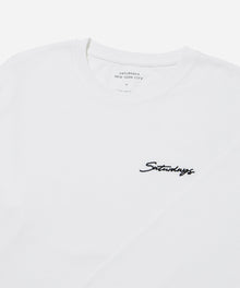 Ivory | Saturdays Embroidered Standard LS Tee