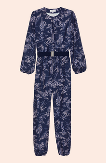 Ski Printed Crepe Jumpsuit | Navy Multi