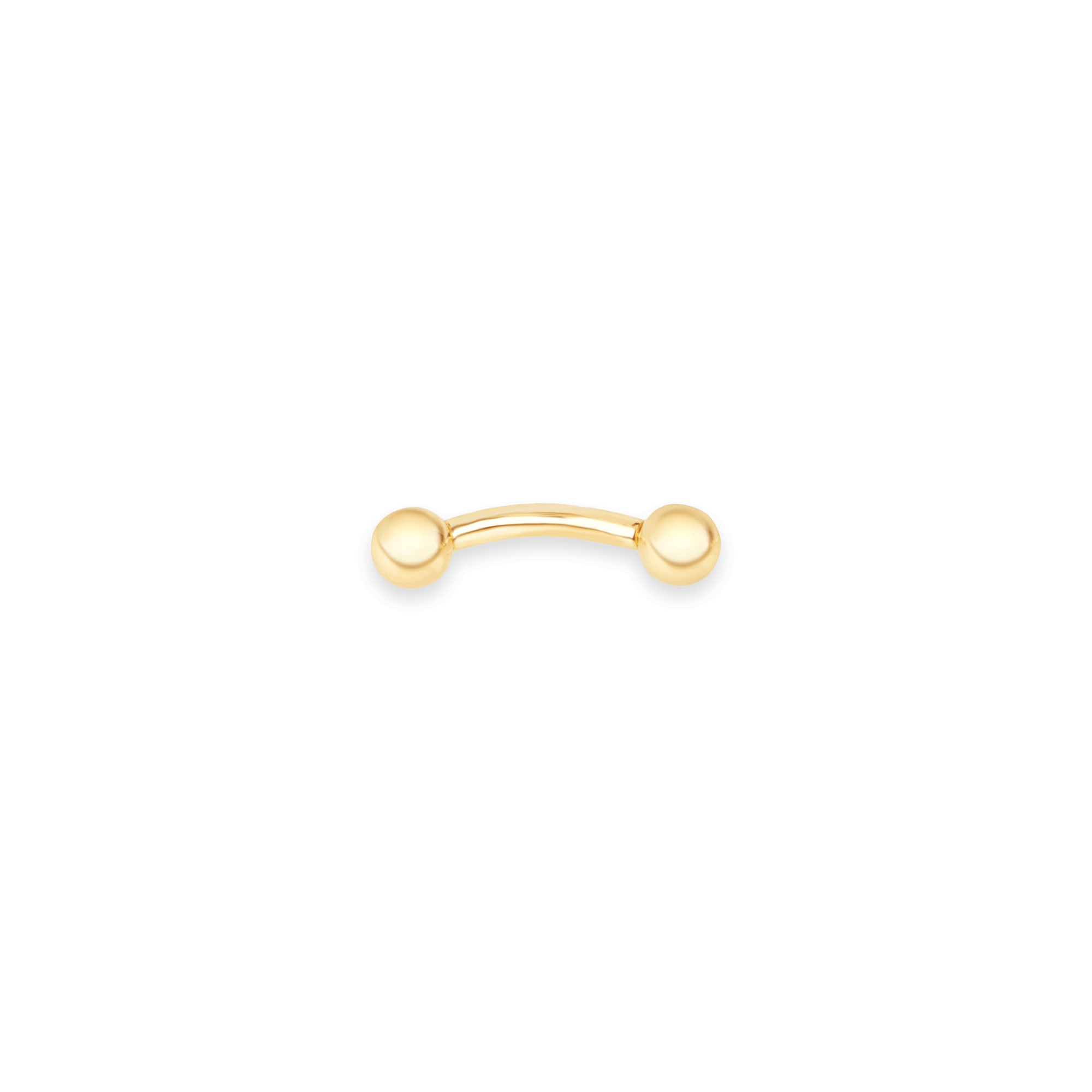 16 Gauge Gold Curved Barbell Earring | 14K Yellow Gold