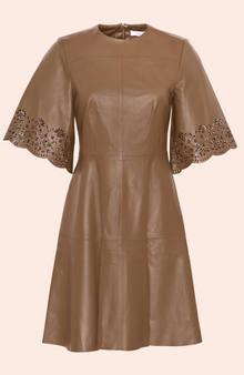 Leather A-Line Dress | Chestnut