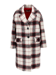 Girls | Tartan Boucle Coat | Cream/Black