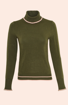 Tipped Turtleneck | Olive