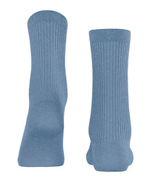 Womens | Shiny Rib Socks | Ice Blue