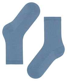 Womens | Shiny Rib Socks | Ice Blue