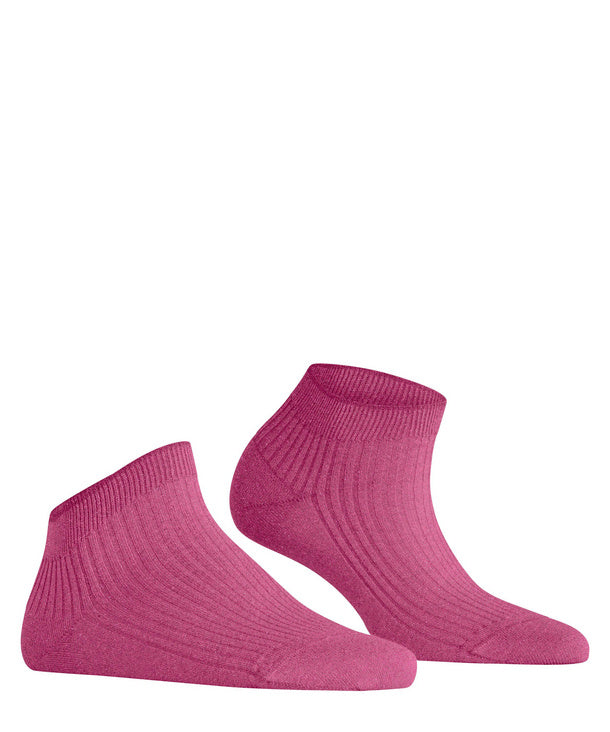 Womens | Shiny Rib Sneaker Socks | Fuchsia