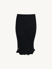 Michaela Midi Skirt | Black Sequin
