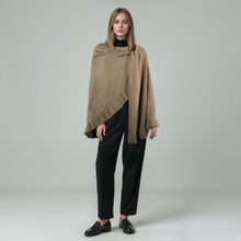 Womens | Cashmere Ruffled Shawl | Nile Brown