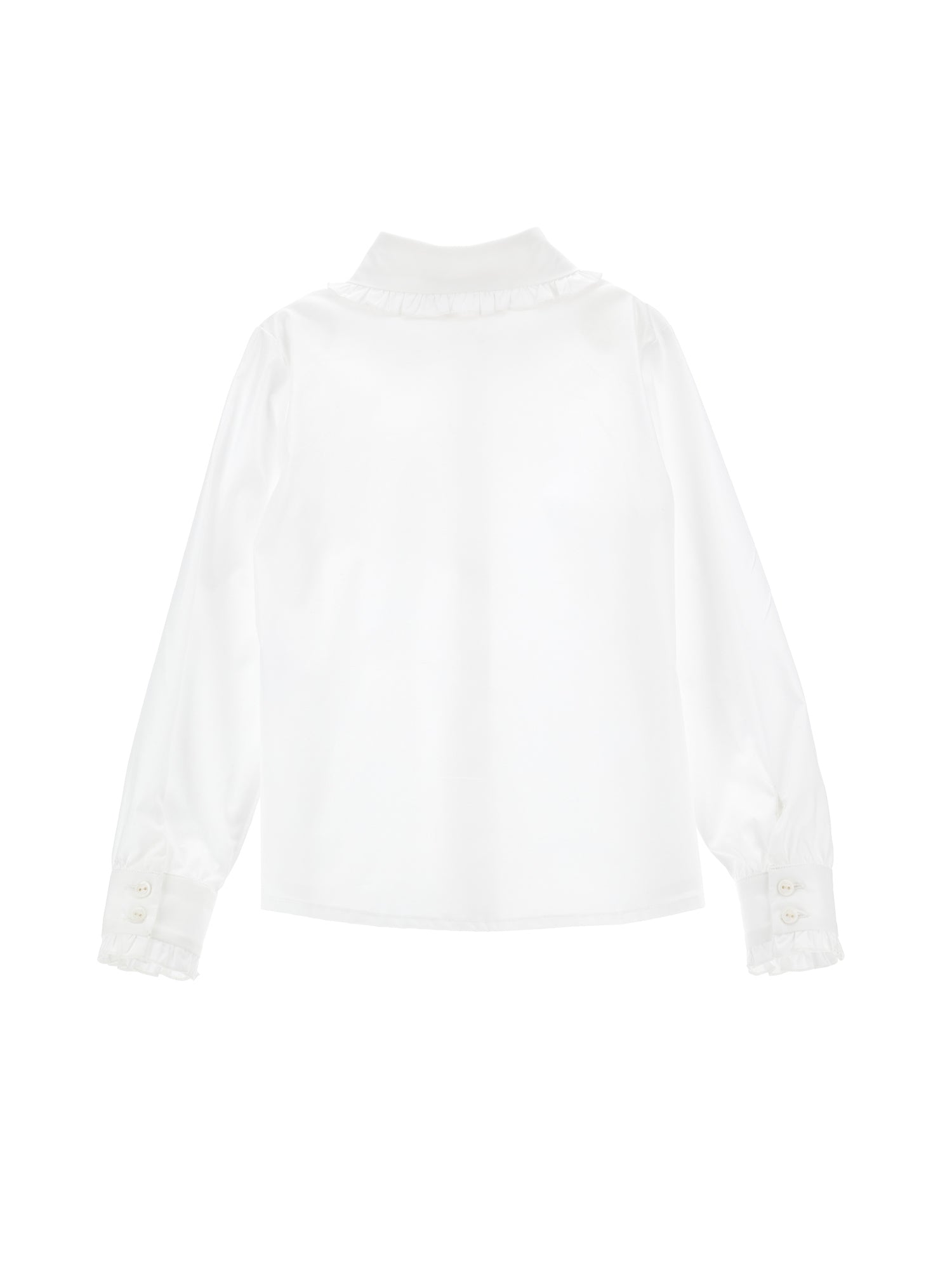 Girls | Stretch Shirt With Bow | White/Blue
