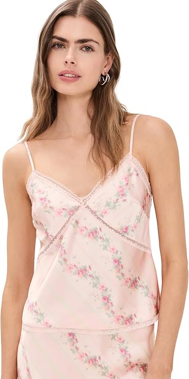 Levall Satin Floral Top | Apricot Medley