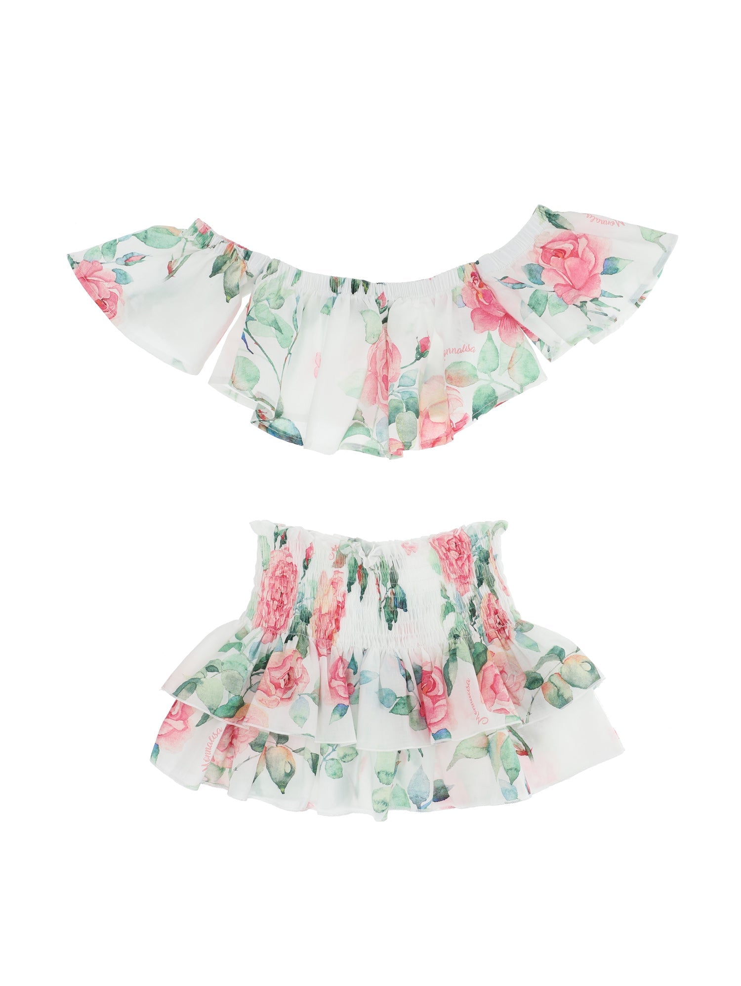 Girls | Rose Muslin Beach Set | White