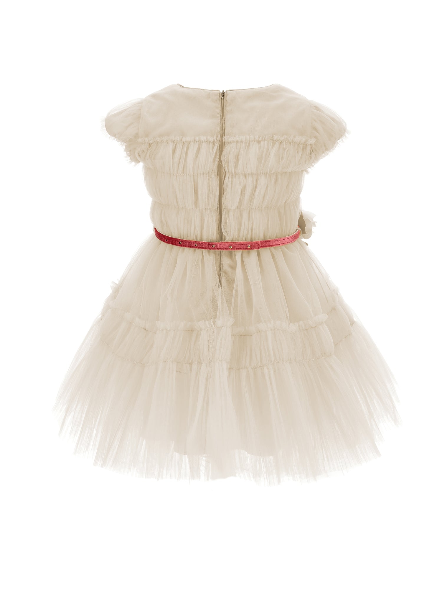 Girls | Ruched Tulle Dress | Ecru