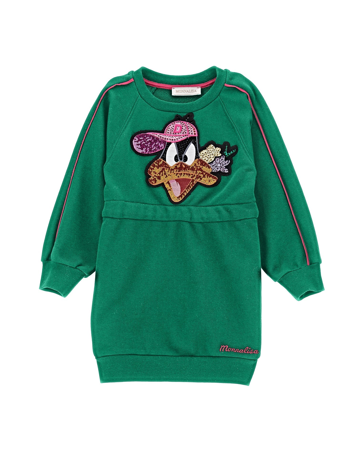 Girls | Daffy Duck Sweatshirt Dress | Vibrant Green