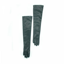 Womens | Made In Italy Elbow Length Leather Gloves | Grey