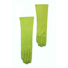 Womens | Made In Italy Long Leather Gloves | Lime