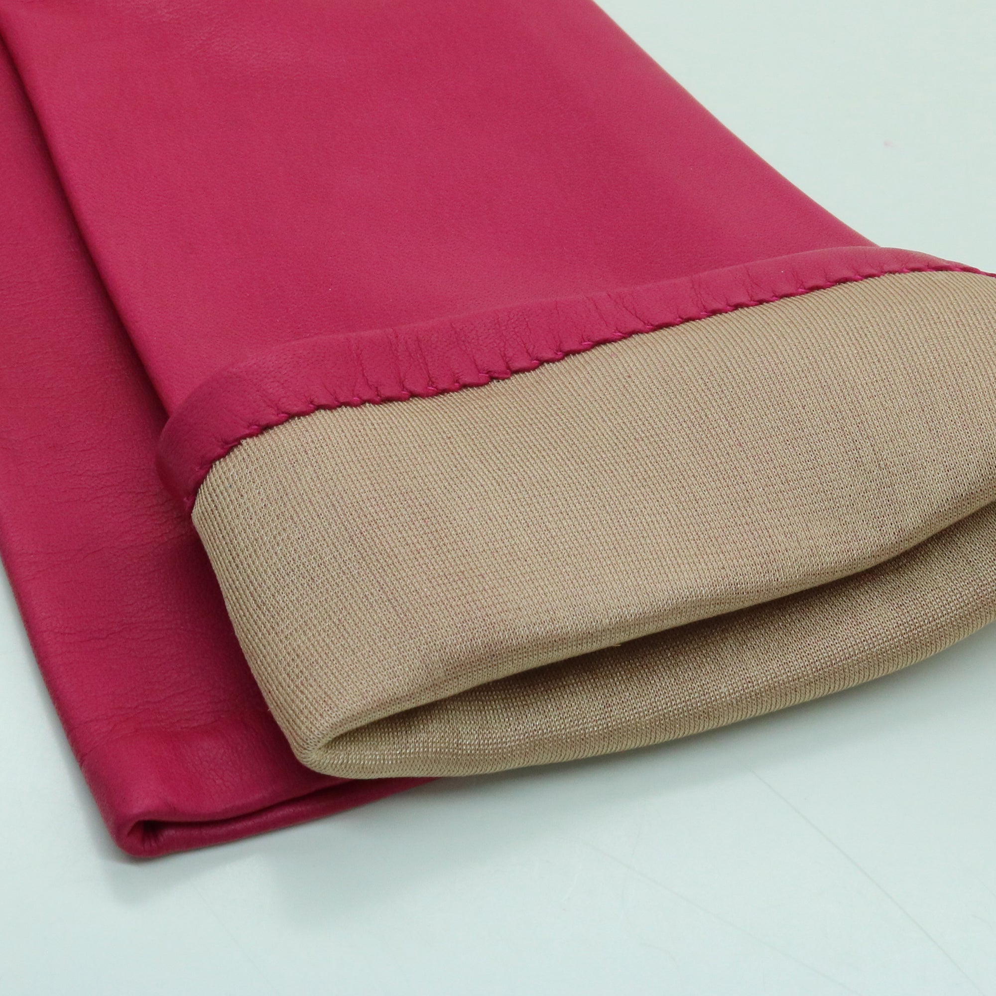 Womens | Made In Italy Long Leather Gloves | Bright Fuschia