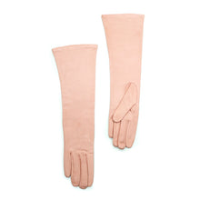 Womens | Made In Italy Long Leather Gloves | Pink Bloom
