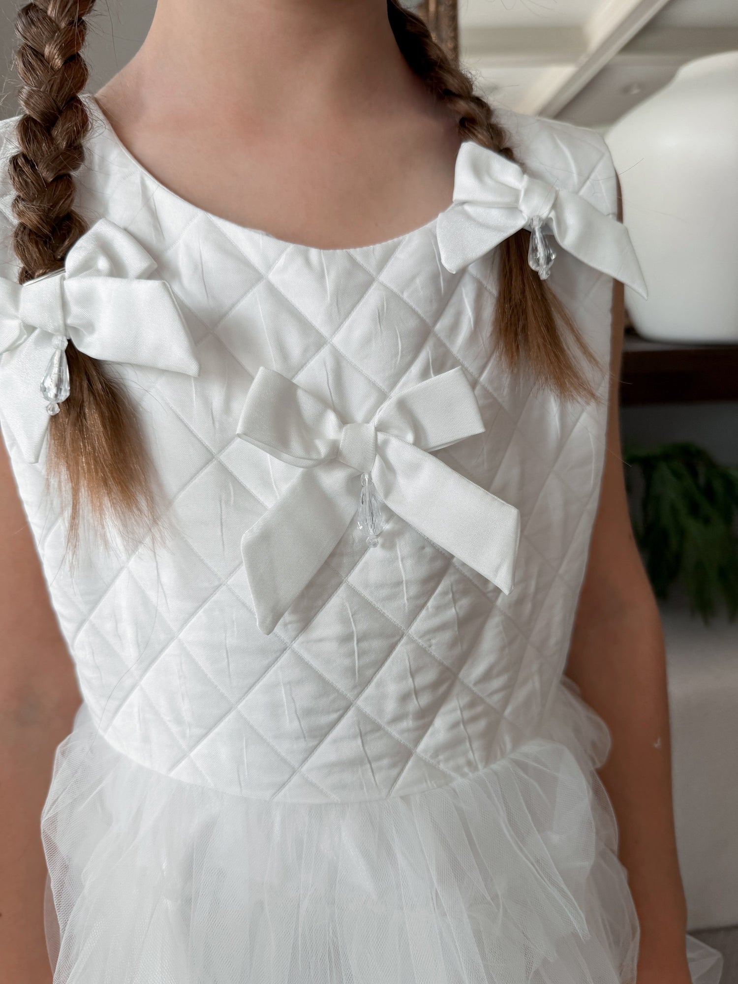Girl | Poppy Quilted Dress | White