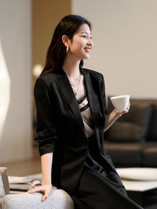 Mulberry Silk Blazer | Black