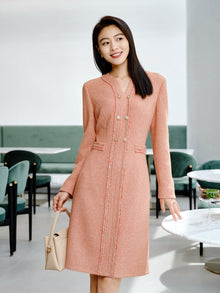 tweed dress | Orange