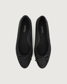 Enfiis Black Glitter Ballet Flats. | Black