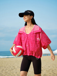 Hooded Sun Protection Jacket | Red