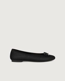 Enfiis Black Glitter Ballet Flats. | Black