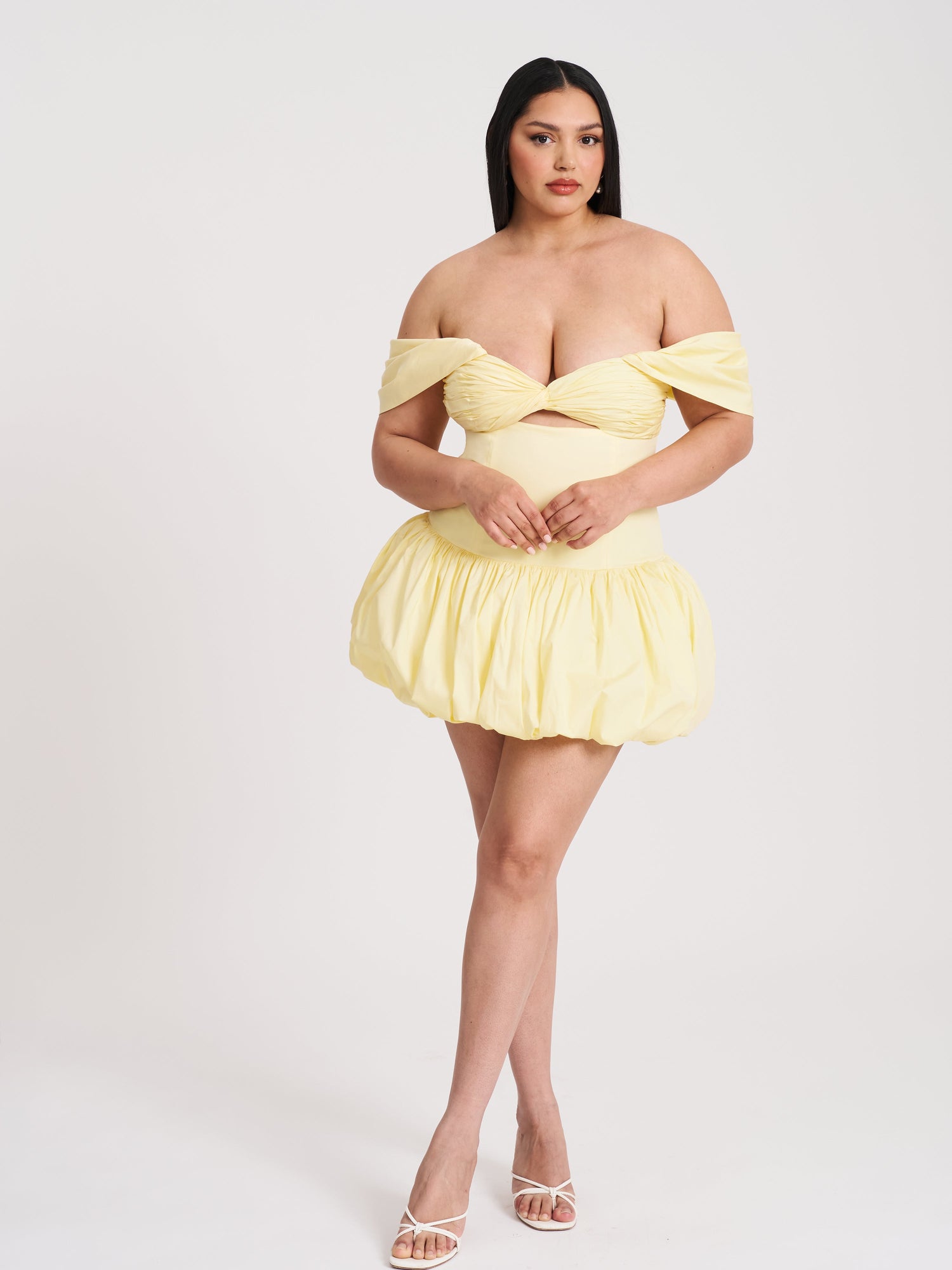 Umika Bubble Hem Mini Dress | Butter Yellow