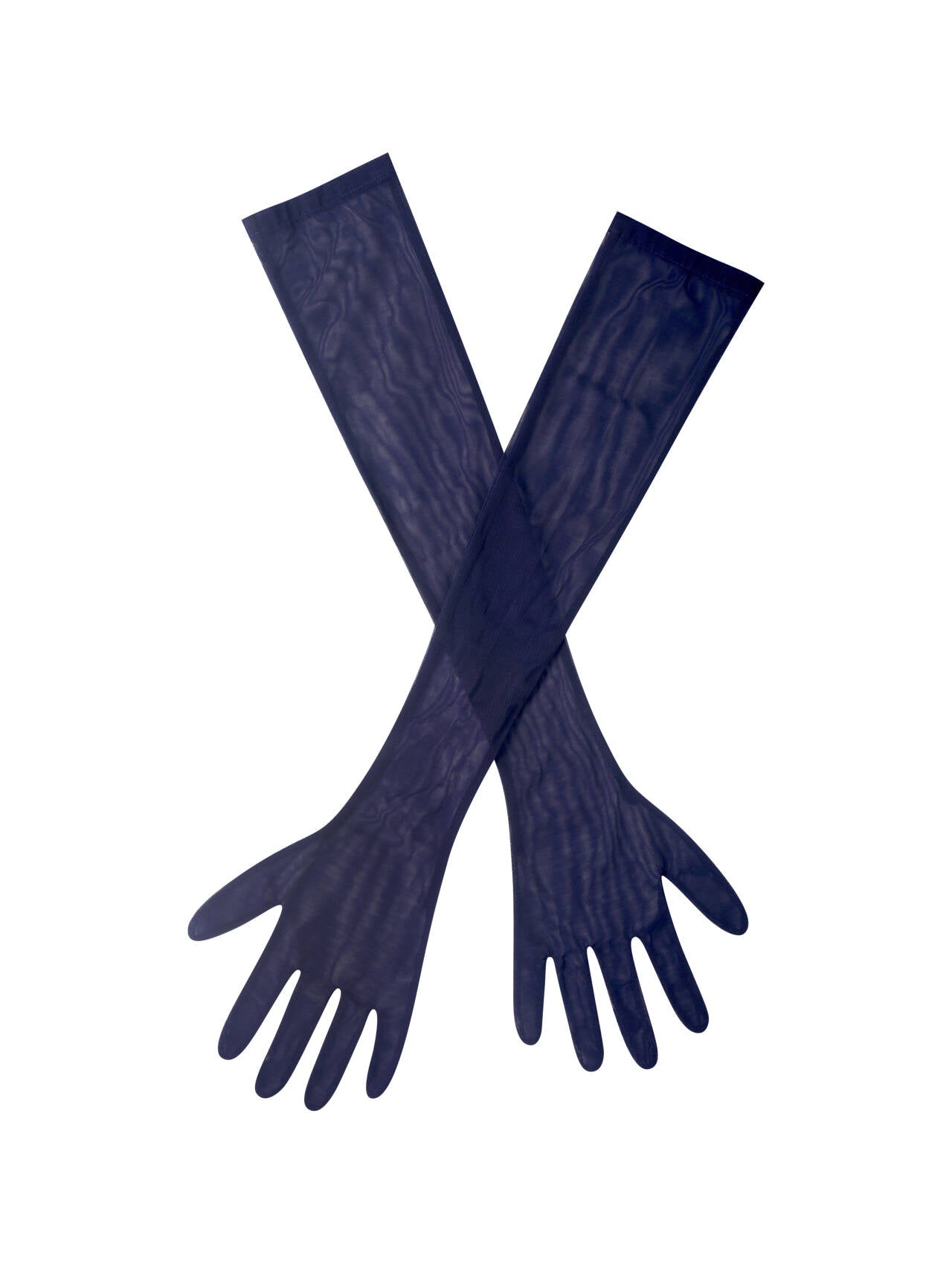 Ora Mesh Opera-Length Gloves | Navy