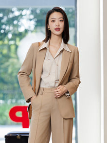 Wool Blended Waist Coat | Camel
