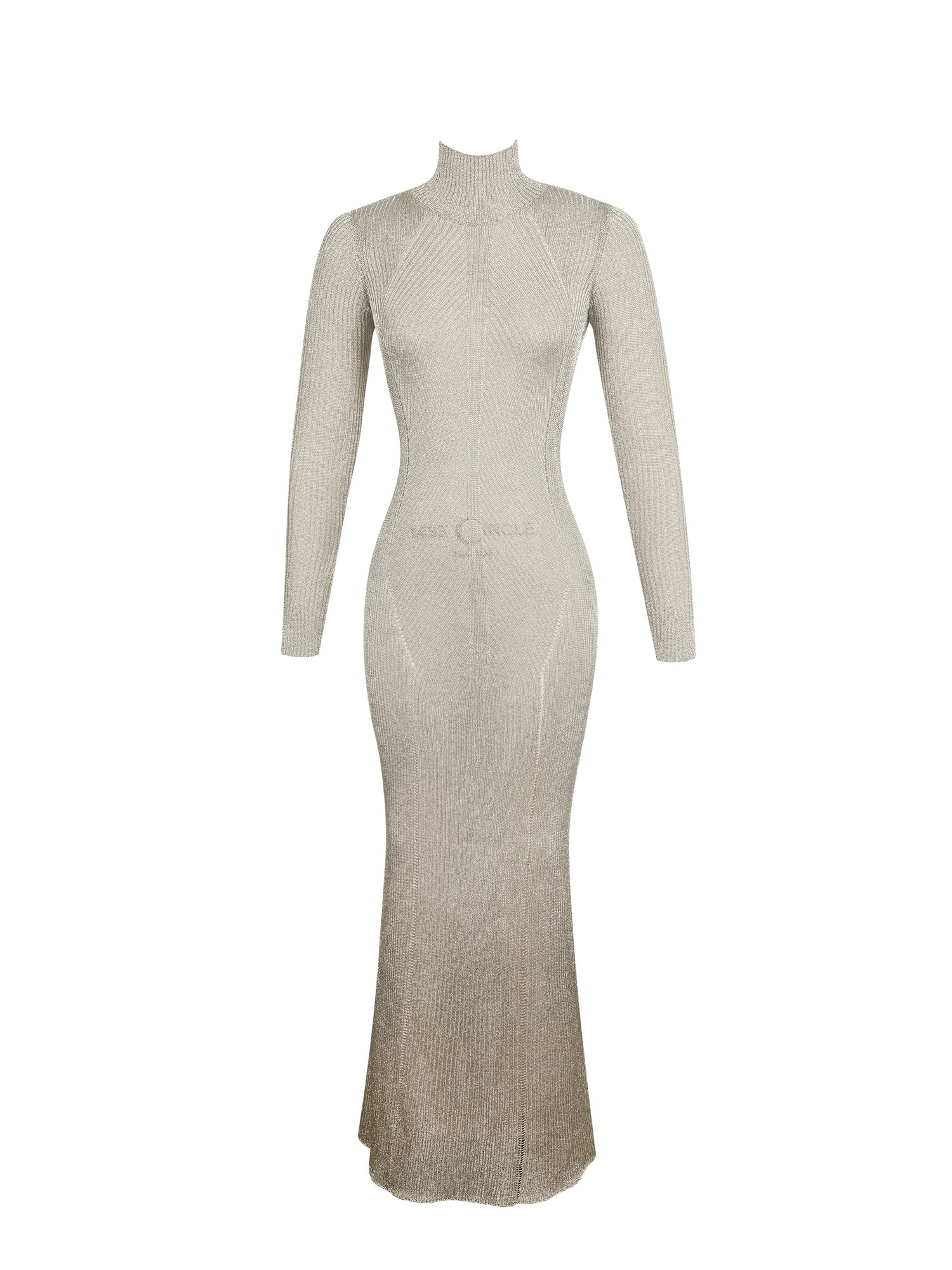Shay Stretch Knit Backless Long Sleeve Maxi Dress | Gold