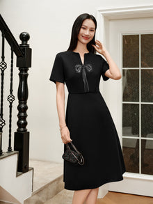 Wool Slim-Fit Dress | Black