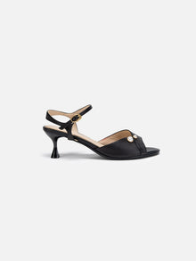 Strappy Fish Mouth Sandal | Black