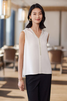 Silk Inner Sleeveless Top | White