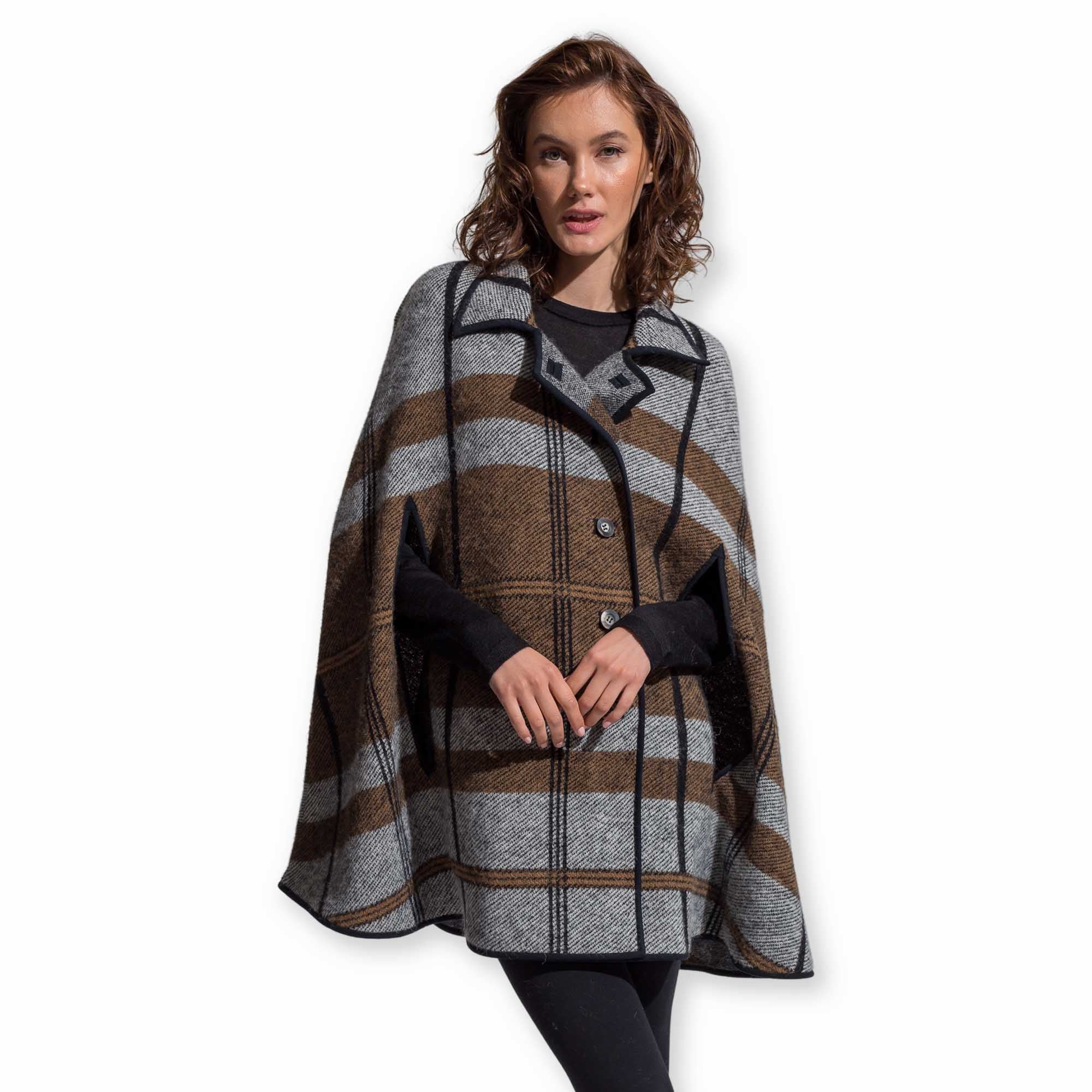Women | Audrey Cape | Cognac / Black