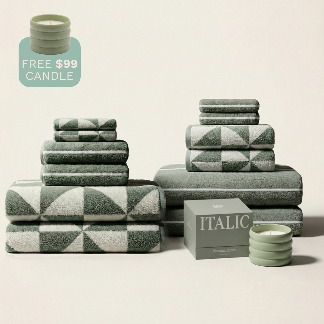Deia Australian Cotton Towels | Sage/Ecru