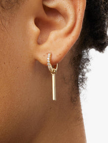 14K Gold Plated Bar Dagger Paired Set Huggie Hoops Earring Charms Ana Luisa Sleek Charms Starter Kit