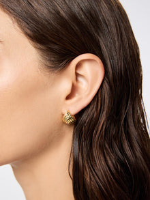 14K Gold Plated Botanica Triangle Braided Statement Huggie Hoops Earrings For Women Ana Luisa Haven