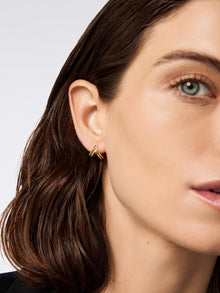 14K Gold Plated Botanica Triangle Braided Statement Oversized Stud Earrings For Women Ana Luisa Karessa