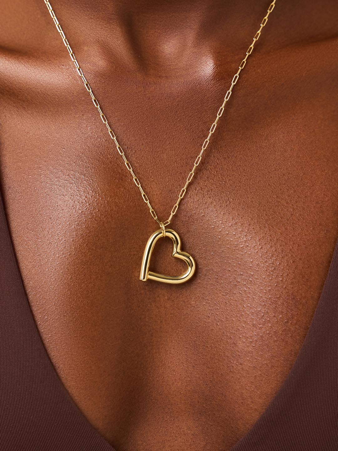14K Gold Plated Open Hearts Lobster Clasp Love Valentines Day Statement Pendant Necklaces For Women Ana Luisa Delilah