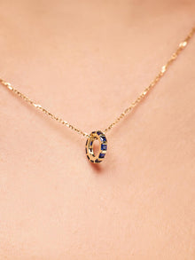 Blue Sapphire Zeno Charm | 10K Solid Gold | Blue Sapphire