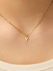 Mini Key Charm Pendant | 10K Solid Gold