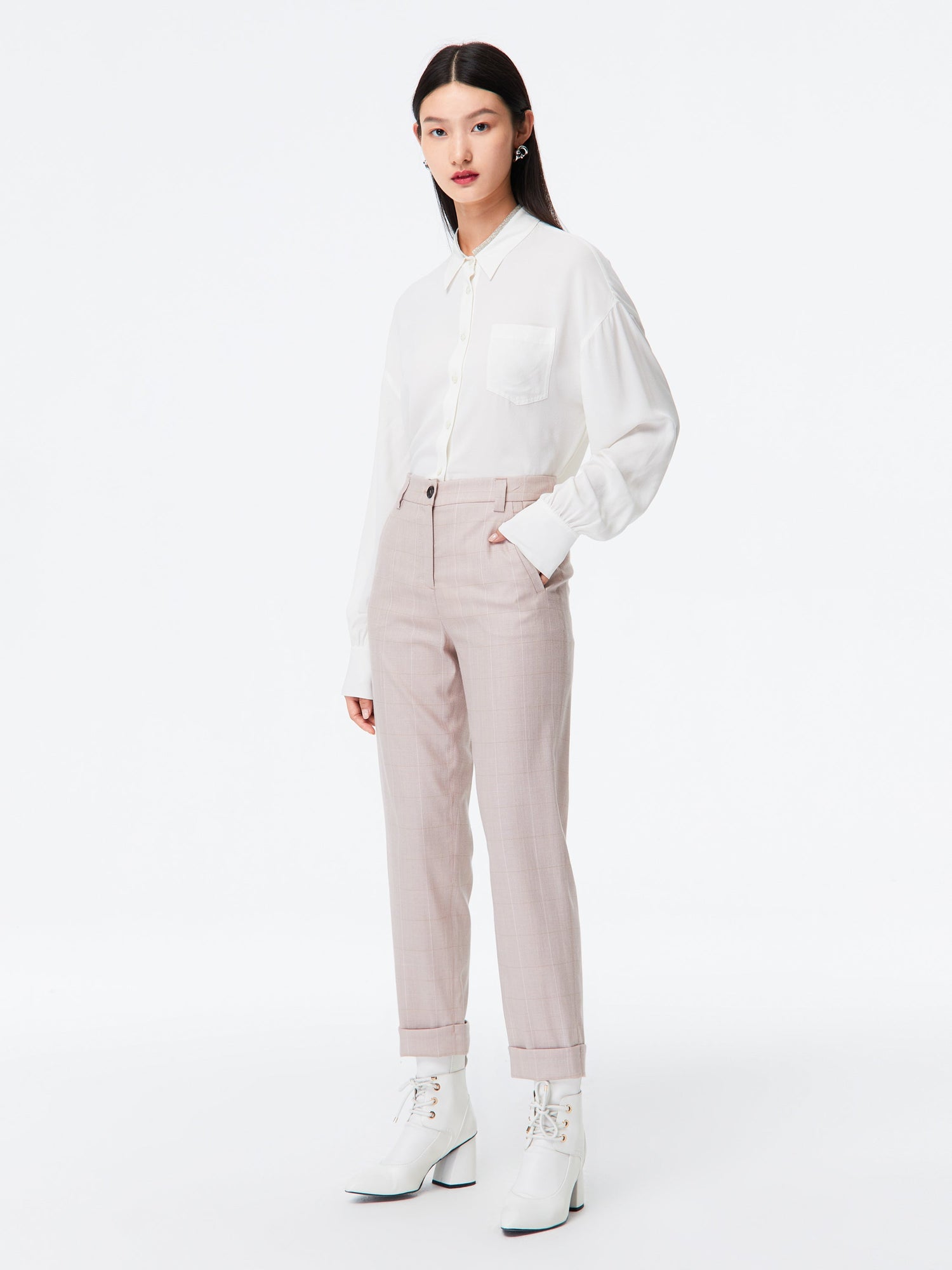 Straight Leg Pants | Pink