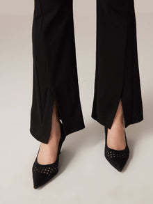 High-Waisted Bottom Cut Pant | Black