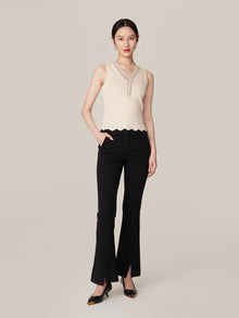 Sleeveless Knit Top | Beige