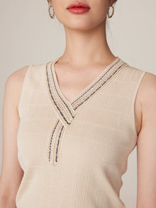 Sleeveless Knit Top | Beige